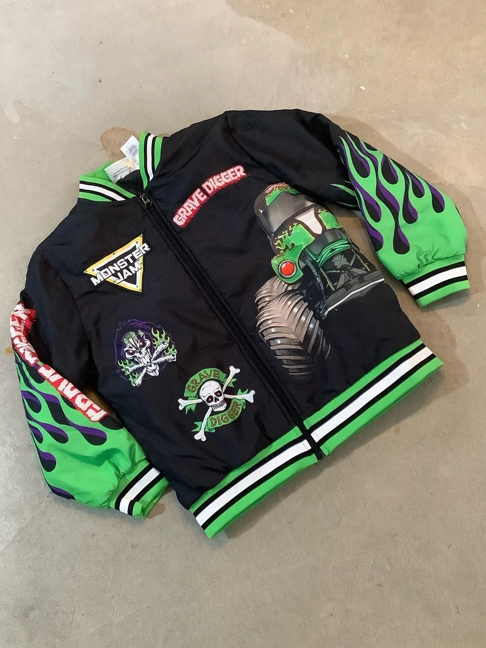 Monster Jam Grave Digger Youth Puffer Jacket